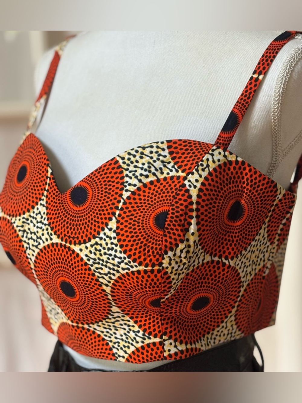 Grass-Fields Strap Top Geometric Print Back Zip Boho Size 12